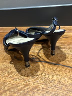 Chanel Bicolour Leather Slingback Sandals 7