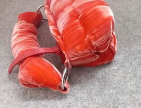 Dries Van Noten Orange Velvet Knot Bag 10