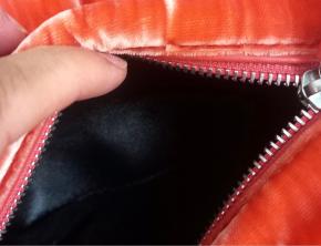 Dries Van Noten Orange Velvet Knot Bag 7