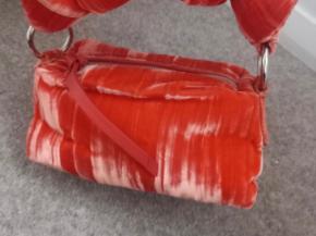 Dries Van Noten Orange Velvet Knot Bag 3
