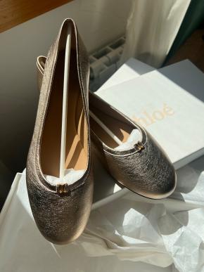 Chloe Metallic Leather Ballet Flats 2