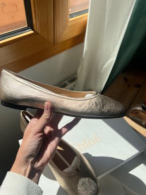 Chloe Metallic Leather Ballet Flats 3