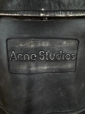 Acne Studios Distressed Black Leather Jacket 4