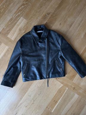 Acne Studios Distressed Black Leather Jacket 10