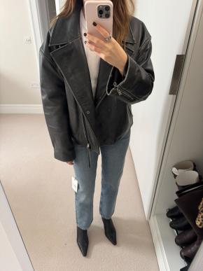 Acne Studios Distressed Black Leather Jacket 9