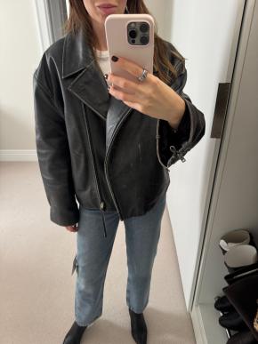 Acne Studios Distressed Black Leather Jacket 7
