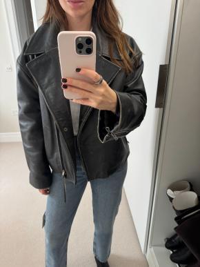 Acne Studios Distressed Black Leather Jacket 8