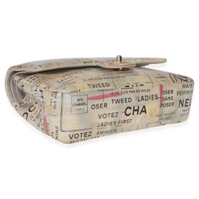 Chanel Newspaper Print Lambskin Medium Double Flap Bag 7