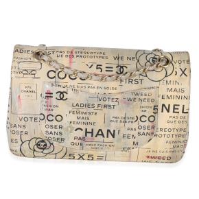 Chanel Newspaper Print Lambskin Medium Double Flap Bag 2