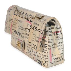 Chanel Newspaper Print Lambskin Medium Double Flap Bag 4