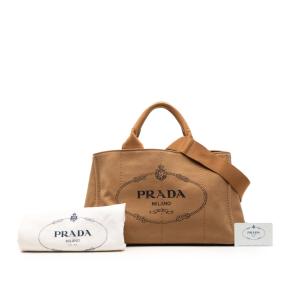 Prada Tan Canvas Canapa Logo Satchel 7