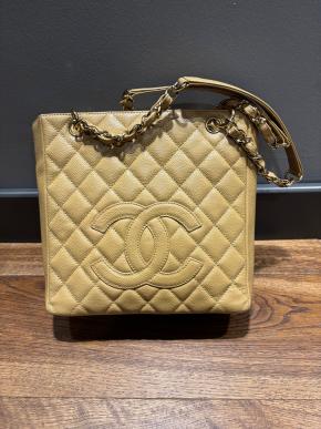 Chanel Beige Quilted Leather Bag 2