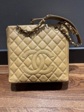 Chanel Beige Quilted Leather Bag 10