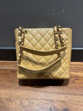 Chanel Beige Quilted Leather Bag 3