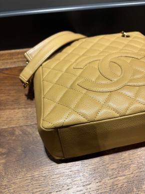 Chanel Beige Quilted Leather Bag 9