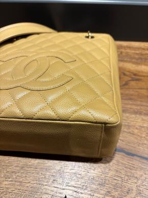 Chanel Beige Quilted Leather Bag 8
