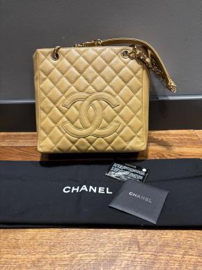 Chanel Beige Quilted Leather Bag 4