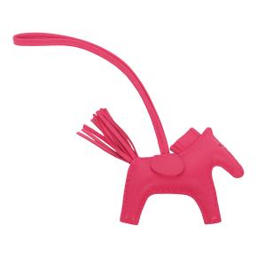 Hermes Rose Mexico Milo Lambskin GriGri Rodeo Bag Charm PM 2