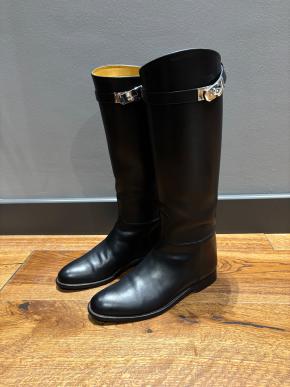 Hermes Black Leather Riding Boots 2