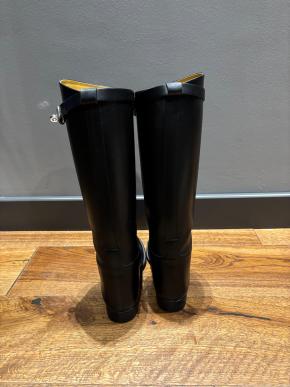 Hermes Black Leather Riding Boots 7