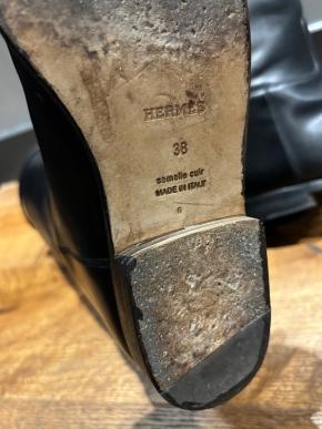 Hermes Black Leather Riding Boots 6