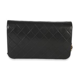 Chanel  Vintage Black Quilted Lambskin Full Flap Bag 2