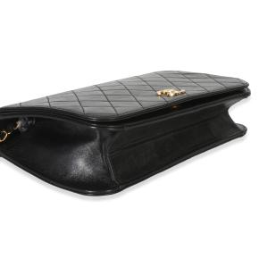 Chanel  Vintage Black Quilted Lambskin Full Flap Bag 6