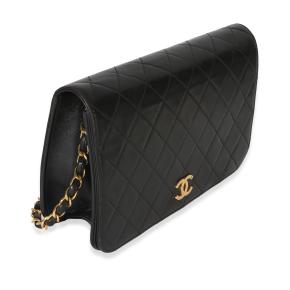 Chanel  Vintage Black Quilted Lambskin Full Flap Bag 3