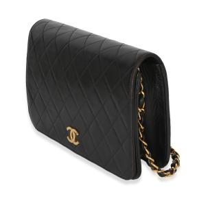 Chanel  Vintage Black Quilted Lambskin Full Flap Bag 4