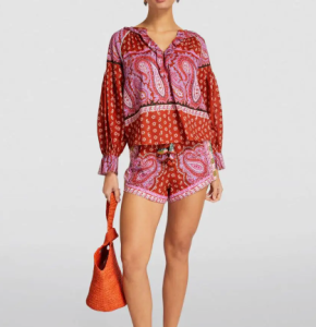 Botech Kaleido Ruffled Cotton-Linen Tunic Top 2