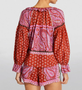 Botech Kaleido Ruffled Cotton-Linen Tunic Top 6
