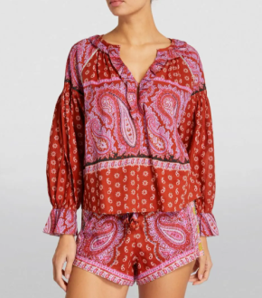 Botech Kaleido Ruffled Cotton-Linen Tunic Top 4