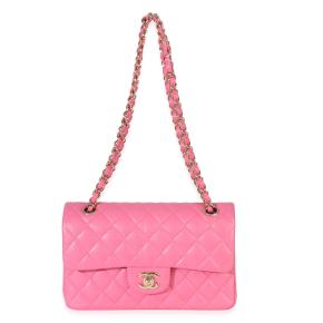 Chanel  Pink Quilted Caviar Small Classic Double Flap Handbag 5