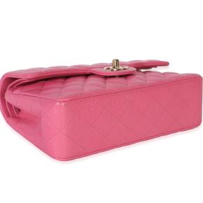 Chanel  Pink Quilted Caviar Small Classic Double Flap Handbag 6