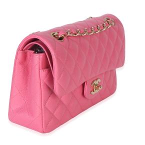 Chanel  Pink Quilted Caviar Small Classic Double Flap Handbag 3