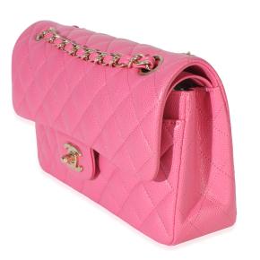Chanel  Pink Quilted Caviar Small Classic Double Flap Handbag 4