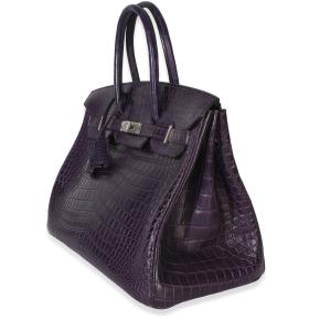 Hermès  Matte Niloticus Amethyst Crocodile Birkin 35 PHW 4