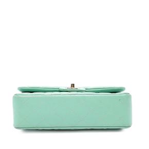 Chanel Green Small Classic Lambskin Double Flap 3