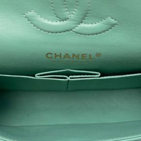 Chanel Green Small Classic Lambskin Double Flap 4