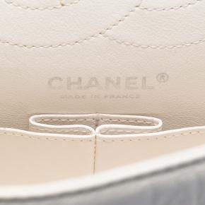 Chanel White Quilted Aged Lambskin Leather 2.55 Reissue 225 Double Flap Bag 5