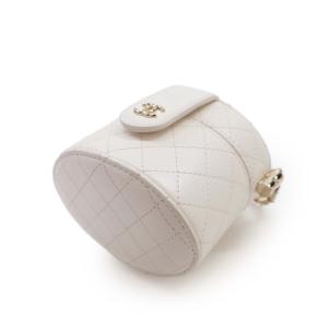Chanel White Mini Quilted Lambskin CC Allure Vanity Case 12