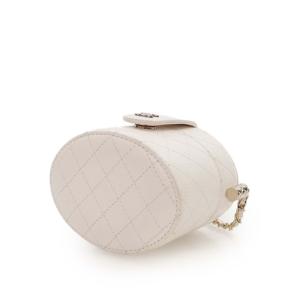 Chanel White Mini Quilted Lambskin CC Allure Vanity Case 6