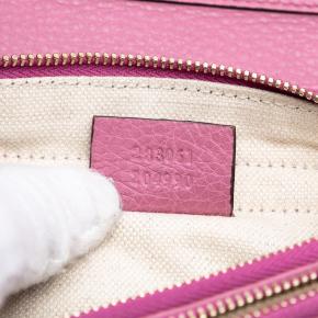 Gucci Pink Pebbled Calfskin Piston Broadway Evening Bag 6