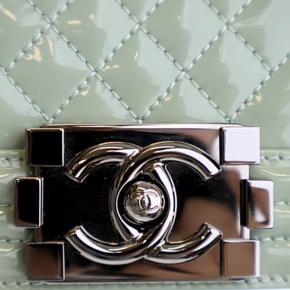 Chanel Green Small Quilted Patent Boy Flap 7