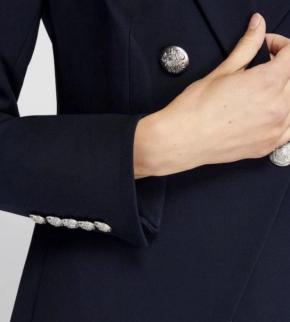 Balmain Navy Double Breasted Blazer 7