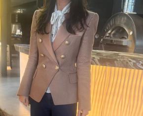 Balmain Silk/Cotton Double Breasted Blazer 4