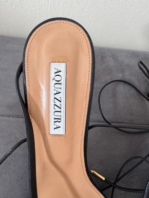 Aquazurra Black Leather Sandals 6