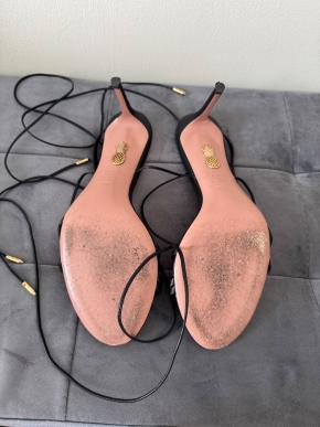 Aquazurra Black Leather Sandals 14