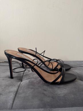 Aquazurra Black Leather Sandals 3