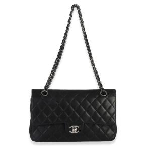 Chanel Black Quilted Lambskin Medium Classic Double Flap Bag 5